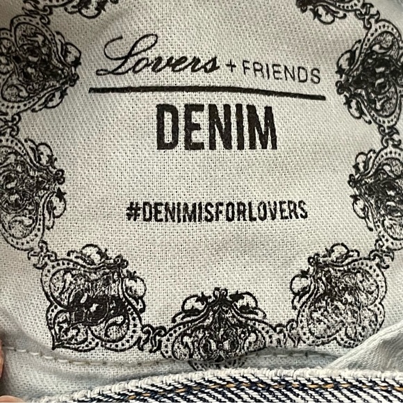 Lovers and Friends Logan Distressed Cropped Raw Edge Denim in Lost Hills preppy - Picture 15 of 16